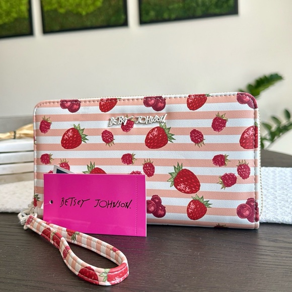 Betsey Johnson Handbags - Betsey Johnson Strawberry Raspberry Fruit Wallet Spring Summer